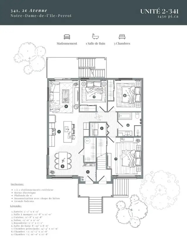 3 Bedroom, 1 Bath apartment
