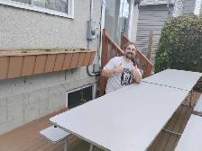 Foldable 12 foot long picnick/cafateria table