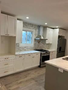 Kitchen cabinets and tile setter