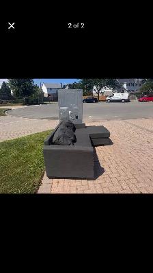 Grey small sectional couch