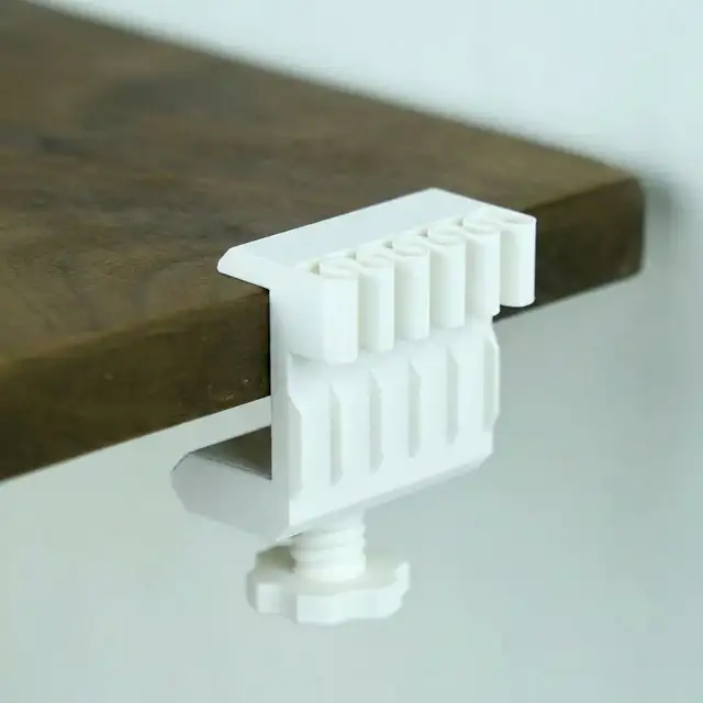 Table Side Data Cable Clamp Organizer - 3 Pieces (White & Black)
