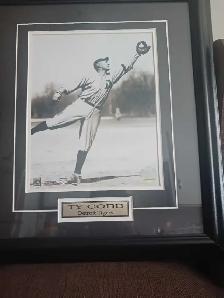 Framed Ty Cobb photohraph