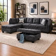 New Smart 4-Piece Sectional Sofa Set With Storage Ottoman