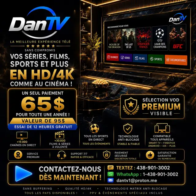 Pour Firestick et SmartTV - Télé complète, Live, Films, Série