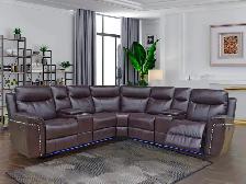 Brand New 3 PC Power Recliner Sectional With LED Lights In Sal