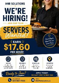 Hiring! Server for Hotel