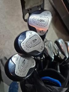 Golf clubs, bag & cart