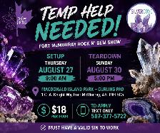 TEMP HELP NEEDED – FORT McMURRAY ROCK N' GEM SHOW