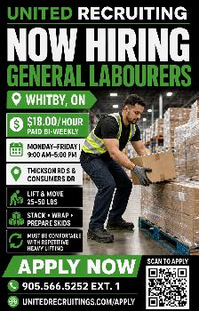 General Labourer – Whitby, Ontario