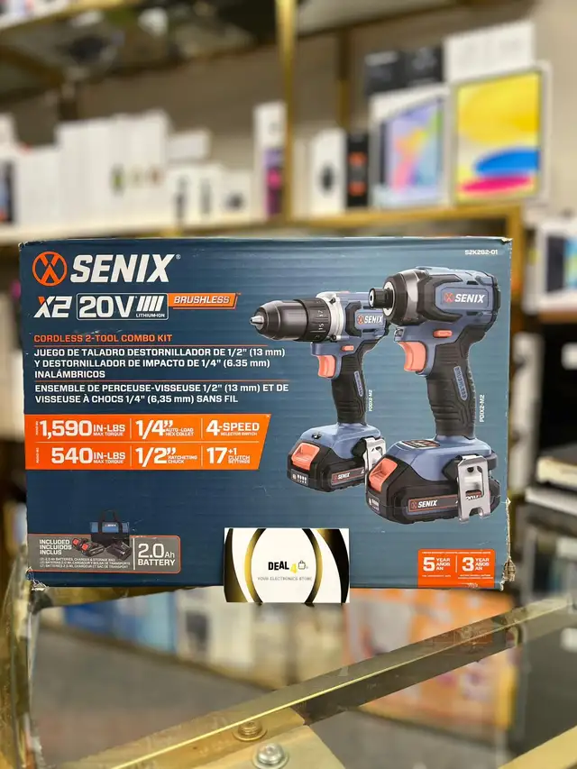 SENIX 20V Brushless Drill & Impact Driver Combo Kit - $149