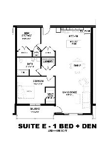 1Bed   DEN, TOP FLOOR w/Balcony, 310-40 Patience, Avail Nov.1 - Photo 15