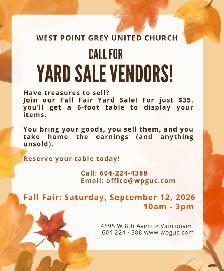 Call for Fall Fair Vendors