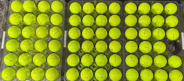 Amazing Washed TaylorMade Tp5 Yellow Used Golf Balls: $30/dozen.