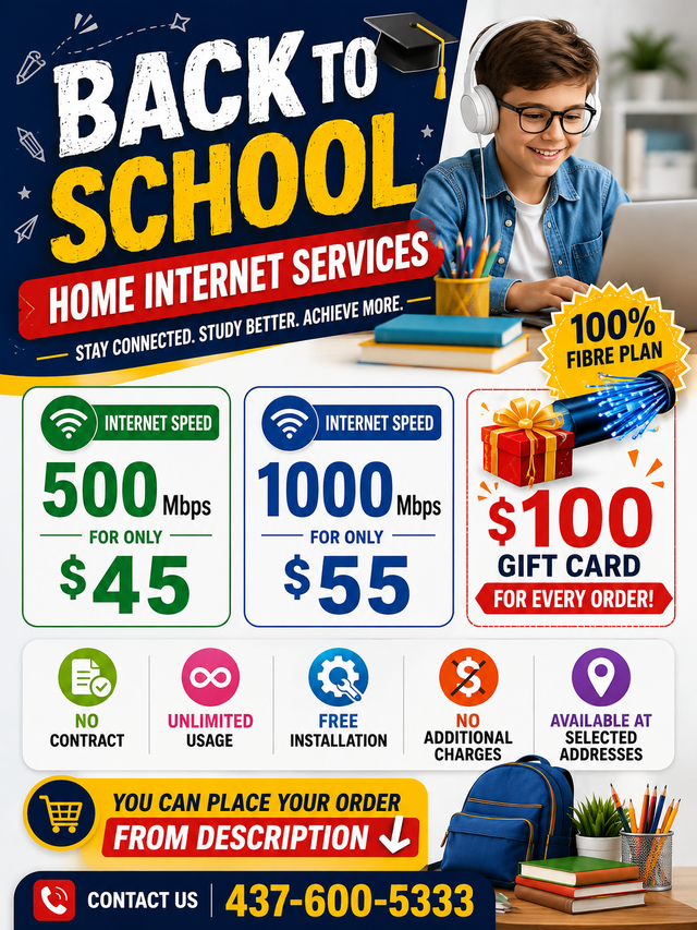'Back to School ' | Cheap high speed fibre internet