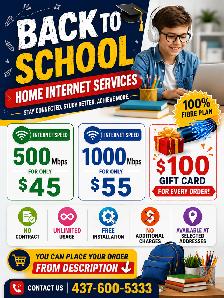 'Back to School ' | Cheap high speed fibre internet