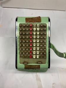 1950s vintage protectograph green type 7000 w/key