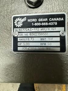 5hp, 90 RPM, Nord Gear Motor SK 92772 - 112MH/4 Gear Reducer - Photo 3