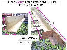 Cadres  fait de :2 Fer angle 3/8’’ x6’’ x 6’’ x 40’’et 2 4x4x1/4 - Photo 8