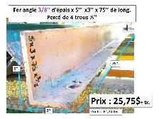 Cadres  fait de :2 Fer angle 3/8’’ x6’’ x 6’’ x 40’’et 2 4x4x1/4 - Photo 10