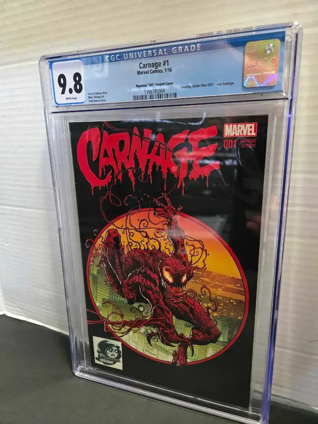 CARNAGE #1 COMIC PHANTOM VARIANT COVER CGC 9.8