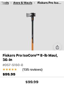 8lbs Fiskars Pro Maul/Hache Massue - Photo 2
