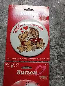 Valentine's Day bear buttons have three for $5