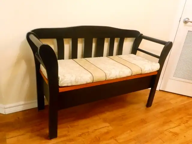 Bench with Seat Storage and Cushion