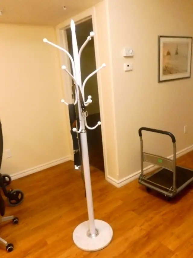 Homefort Metal Coat Tree / Rack White Marble Base