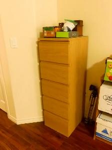 IKEA Storklinta 5 Drawer Chest Oak