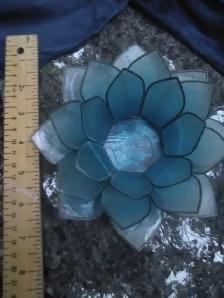 Blue Oyster Shell Capiz Lotus Candle Holder Trio - Photo 7