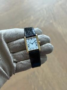 Cartier Tank Louis Cartier Ultrathin 18kt Gold Very Rare - Photo 2