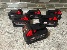 New Milwaukee M18 5AH Oil Resistant XC5.0 Batteries