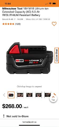 New Milwaukee M18 5AH Oil Resistant XC5.0 Batteries - Photo 2