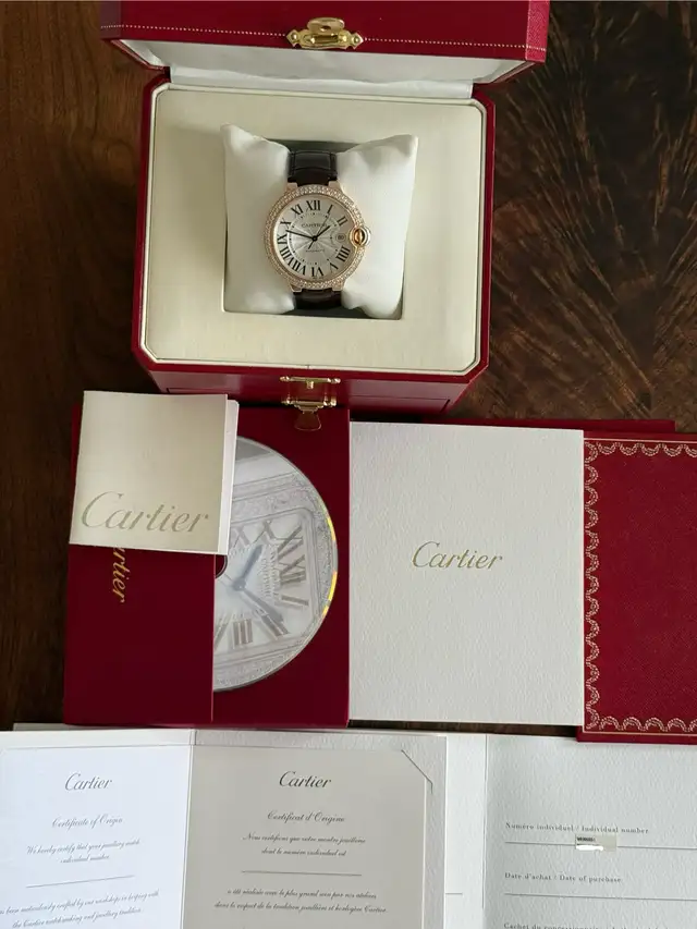 Cartier Ballon Bleu 42mm Rose Gold Factory Diamonds Just Service