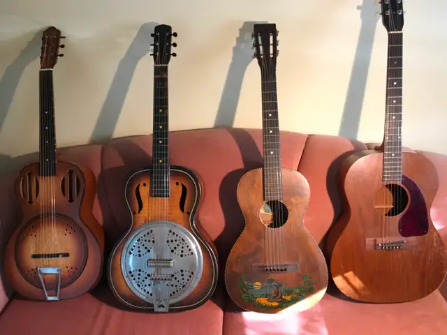 Vintage acoustic guitar collection