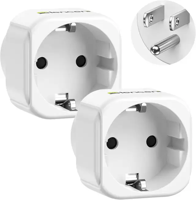 Adaptateur de prise Europe vers Canada blanc