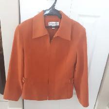 BLOUSON NEUF JASMINE SUÈDE ORANGE, GR 6 FEMME 2 ZIPPER: $15.00