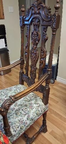 Two oak thrown chairs antique - Photo 2