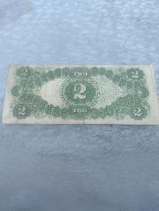 1917 U.S large red note $2.00 banknote VHTF bill - Photo 3