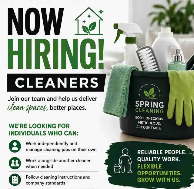 Cleaners Needed