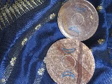 Brown Simple Agate Plates Engraved with Moon symbols - Photo 3