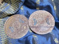 Brown Simple Agate Plates Engraved with Moon symbols - Photo 5