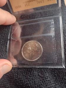 Iccs ms65 - 1991 Canadian 25 cent quarter VHTF coin low mintage - Photo 2