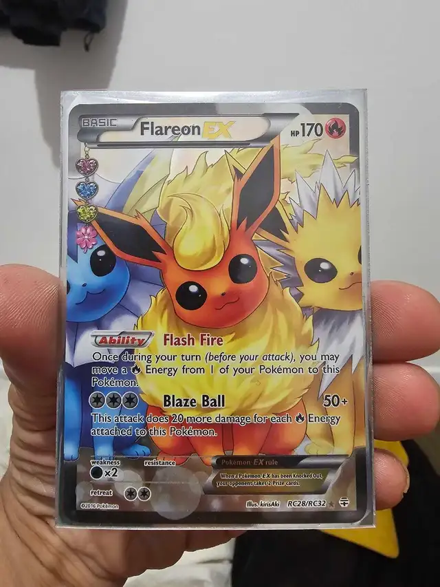 Pokémon Flareon EX Card Pokemon card rc28/32