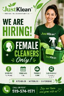 Female Cleaners Wanted