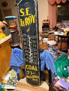 Vintage Antique 1920’s Coal Thermometer Sign