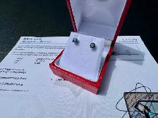 #894 - 1/2 Carat Blue Diamond Earrings, 14kt White Gold