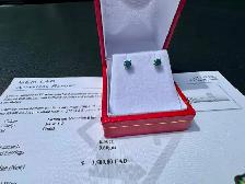 #894 - 1/2 Carat Blue Diamond Earrings, 14kt White Gold - Photo 2