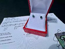#894 - 1/2 Carat Blue Diamond Earrings, 14kt White Gold - Photo 4