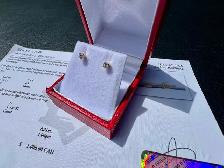 #884 - .31 Carat Diamond Studs, 18kt Yellow Gold Screwbacks